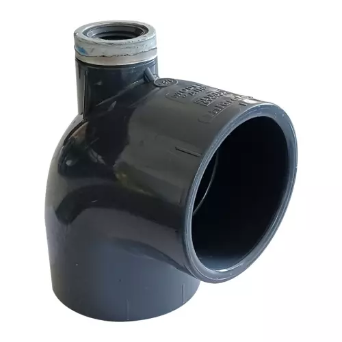 Gomito 90° ad incollaggio in PVC Ø 63 + attacco filettato 1/2" femmina