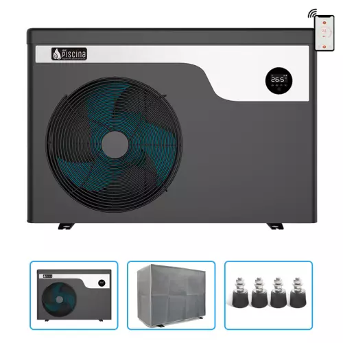 Pompa di calore full inverter per piscina fino a 75 m³ Mr. SMART by Mr. Piscina® con copertura protettiva e piedini antivibrazione
