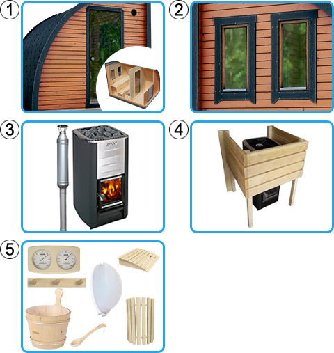 Sauna finlandese da esterno NOMAD Small - KIT PRO con stufa a legna