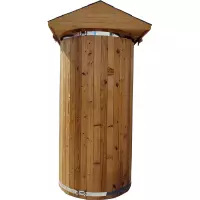 Cabina doccia da esterno LUCILLE in legno Ø 1,00 x h 2,20 m, con luce interna