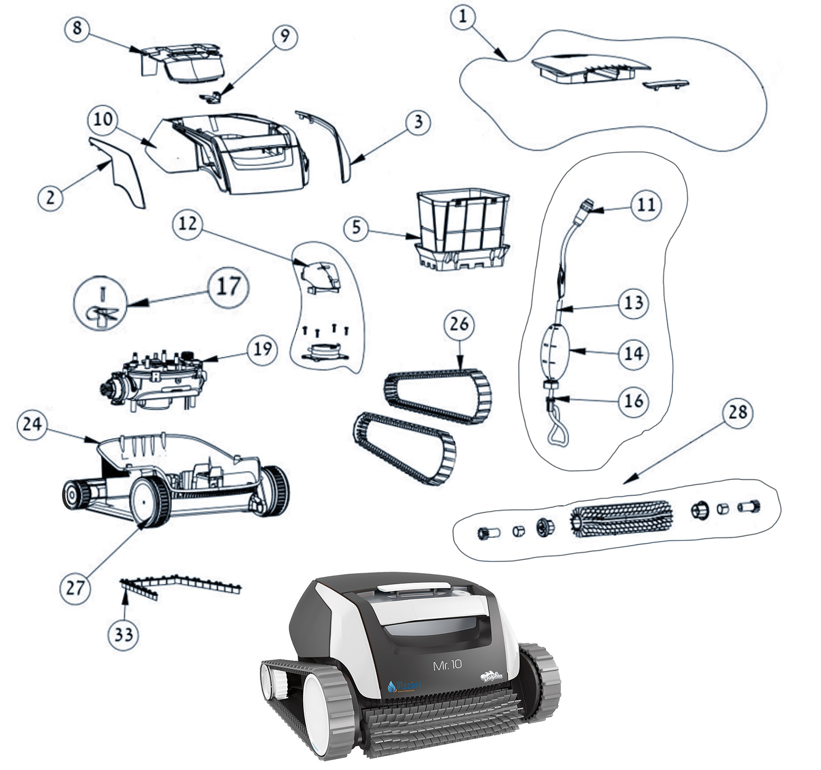 Ricambi robot dolphin explorer plus
