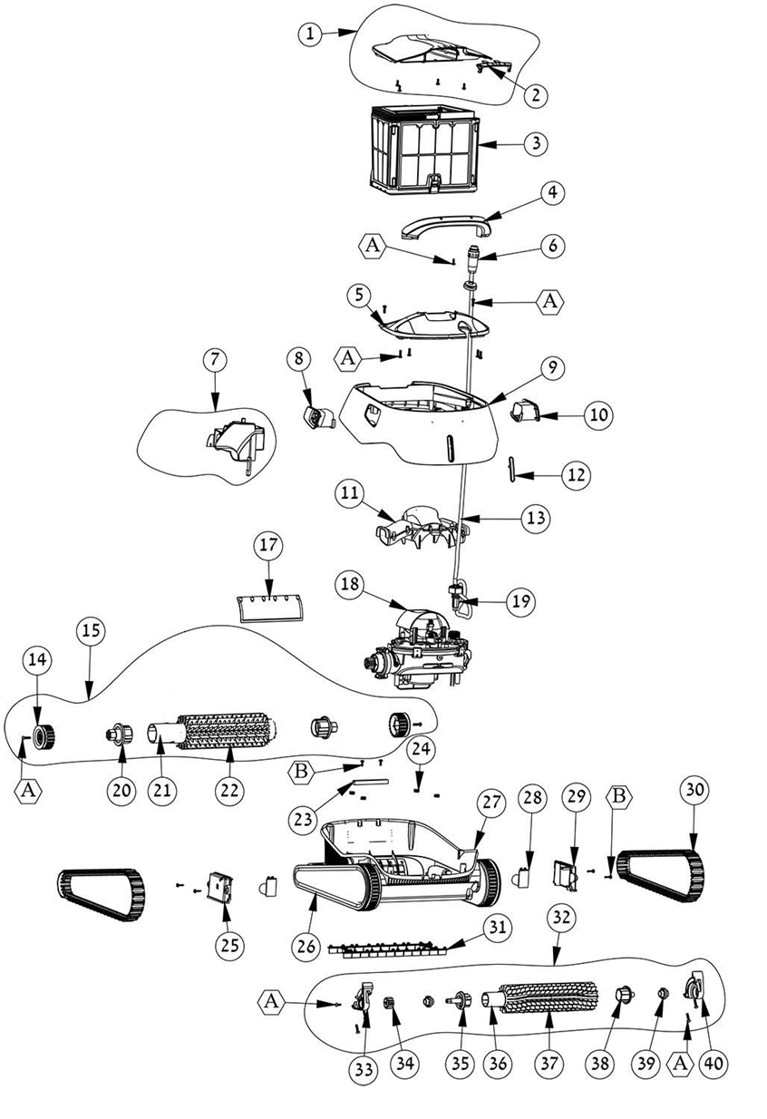 Ricambi robot dolphin explorer plus