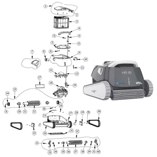 Ricambi per Robot Piscina DOLPHIN Mr. 30 by Maytronics