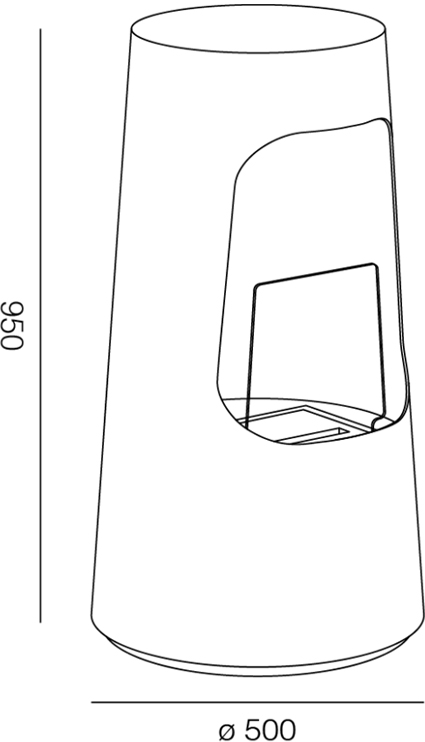 Dimensioni Camino a bioetanolo da pavimento