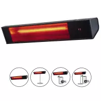 Riscaldatore a infrarossi elettrico CALDO VETRO NERO 2000