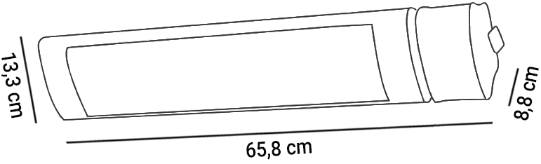 Dimensioni riscaldatore elettrico CALDO IRB NERO 2000