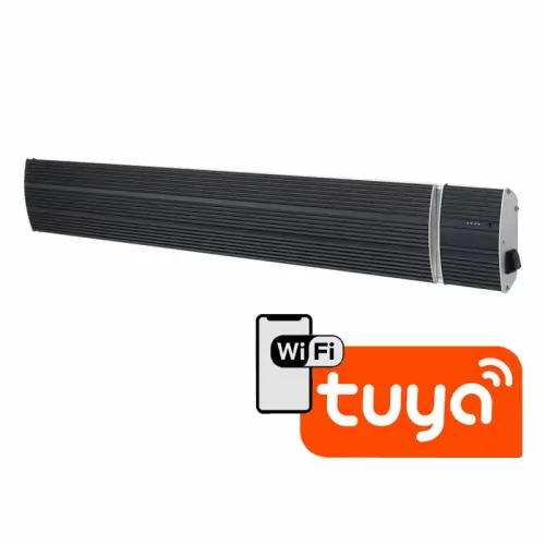 Riscaldatore elettrico ad infrarossi CALORE NERO 1800 con fissaggio a parete e WIFI
