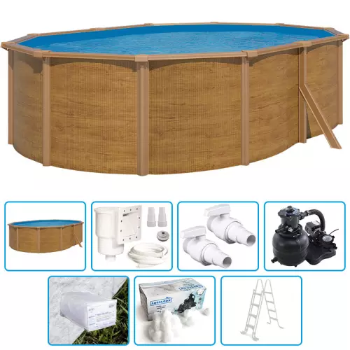 Piscina fuori terra STEELWOOD - 4,90 x 3,65 x h.1,20 m - KIT BASE