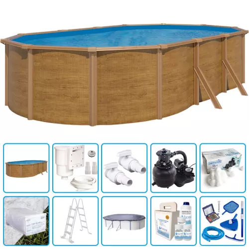 Piscina fuori terra STEELWOOD - 6,10 x 3,65 x h.1,20 m - KIT PRO