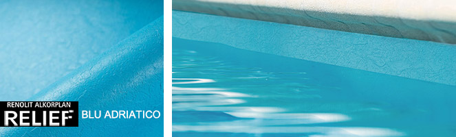 Rivestimento Liner ALKORPLAN RELIEF in PVC-P armato - BLU ADRIATICO