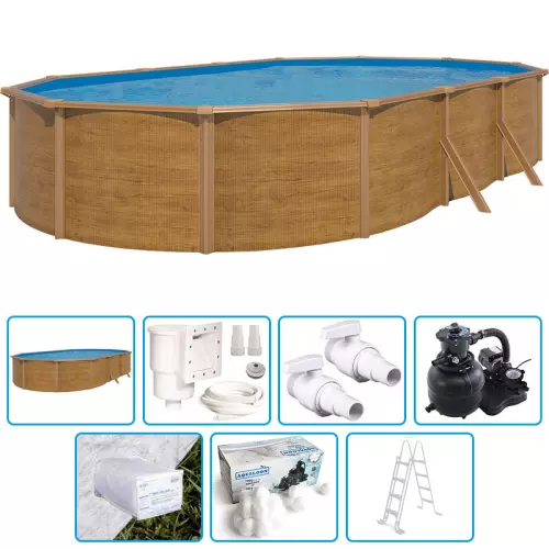 Piscina fuori terra STEELWOOD - 7,60 x 4,55 x h.1,20 m - KIT BASE