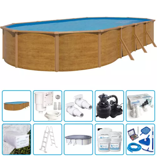 Piscina fuori terra STEELWOOD - 9,15 x 4,55 x h.1,20 m - KIT PRO
