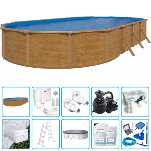 Piscina fuori terra STEELWOOD - 10,05 x 5,50 x h.1,20 m - KIT PRO