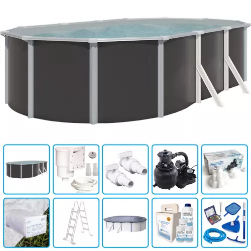 Piscina fuori terra STEELDESIGN - 6,10 x 3,65 x h.1,32 m - KIT PRO