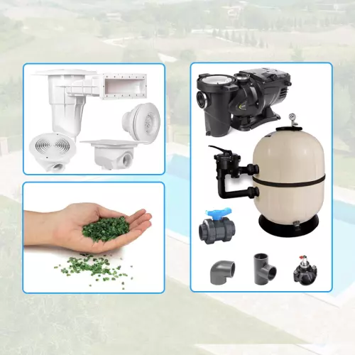 Kit componenti per piscina in cemento armato ARIZONA 5,00 x 3,00 h 1,50 m - KIT BASE