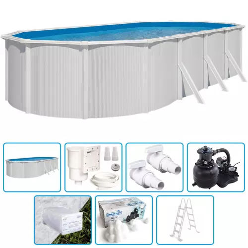 Piscina fuori terra STEEL White - 7,30 x 3,65 x h.1,32 m - KIT BASE