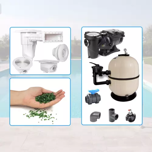 Kit componenti per piscina in cemento armato ARIZONA 8,00 x 4,00 h 1,20 m - KIT BASE