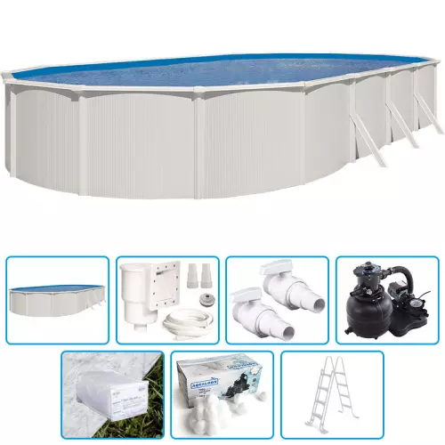 Piscina fuori terra STEEL White - 10,05 x 5,50 x h.1,32 m - KIT BASE