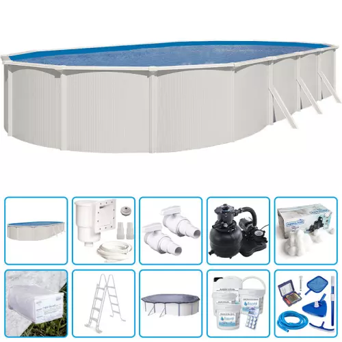 Piscina fuori terra STEEL White - 10,05 x 5,50 x h.1,32 m - KIT PRO