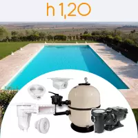 Kit componenti per piscina in cemento armato ARIZONA 14,00 x 7,00 h 1,20 m