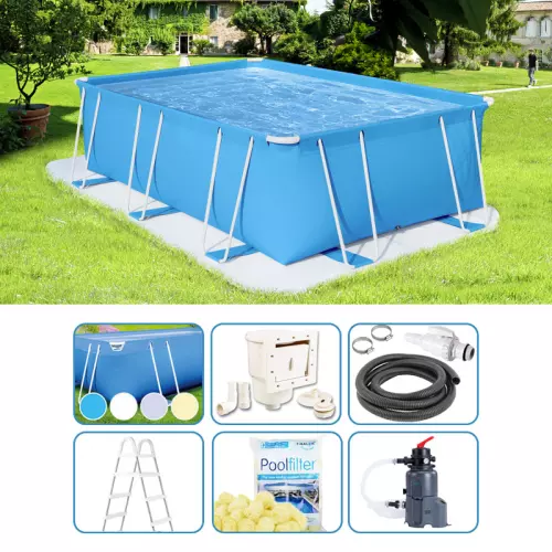 Piscina fuori terra ITALIKA® Soft rettangolare 3,80 x 2,80 h.1,00 m - KIT PRO