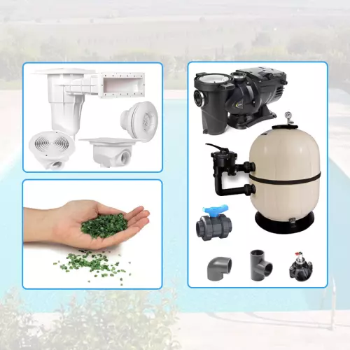 Kit componenti per piscina in cemento armato ARIZONA 14,00 x 7,00 h 1,50 m - KIT BASE