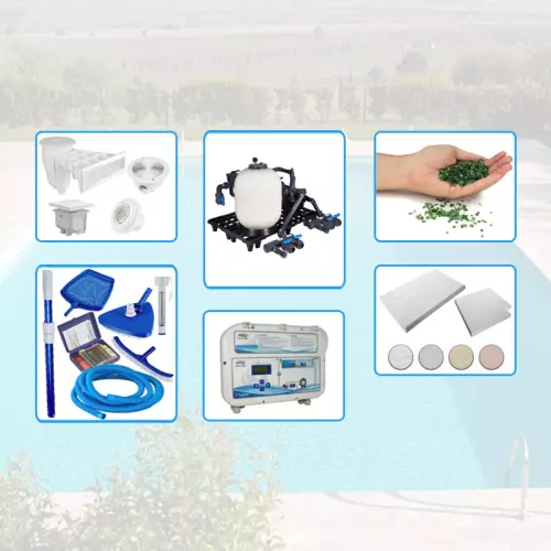 Kit componenti per piscina in cemento armato ARIZONA 14,00 x 7,00 h 1,50 m - KIT PRO