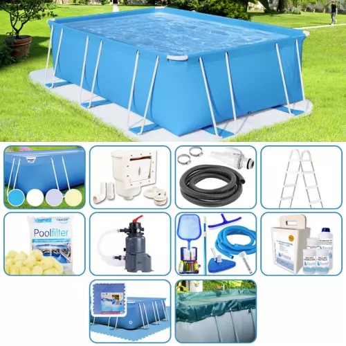 Piscina fuori terra ITALIKA® Soft rettangolare 4,80 x 2,80 h.1,00 m - KIT PLUS