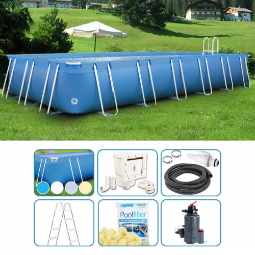 Piscina fuori terra ITALIKA® Soft rettangolare 6,80 x 3,80 h.1,40 m - KIT PRO