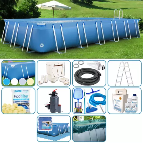 Piscina fuori terra ITALIKA® Soft rettangolare 6,80 x 3,80 h.1,40 m - KIT PLUS