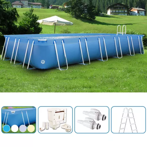Piscina fuori terra ITALIKA® Soft rettangolare 7,80 x 4,80 h.1,40 m - KIT BASE