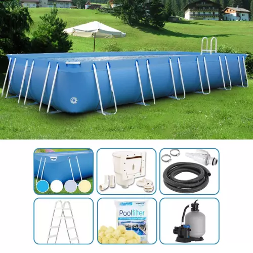 Piscina fuori terra ITALIKA® Soft rettangolare 9,80 x 4,80 h.1,25 m - KIT PRO