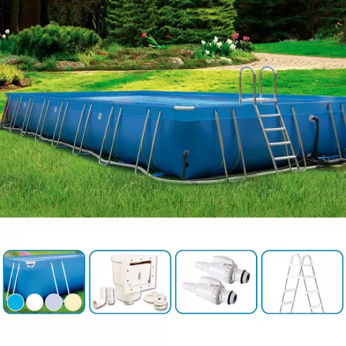 Piscina fuori terra ITALIKA® Soft rettangolare 10,80 x 6,80 h.1,40 m - KIT BASE