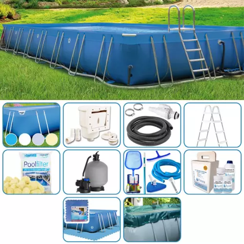 Piscina fuori terra ITALIKA® Soft rettangolare 14,80 x 7,80 h.1,25 m - KIT PLUS