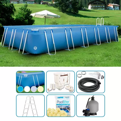 Piscina fuori terra ITALIKA® Soft rettangolare 10,80 x 5,80 h.1,25 m - KIT PRO