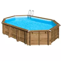 Piscina in legno Gre AGATA Connect - 6,56 x 4,56 x h 1,31 m