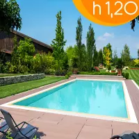 Piscina interrata a sfioro ITALIKA® Infinity in pannelli d'acciaio 12,00 x 6,00 h1,20 m