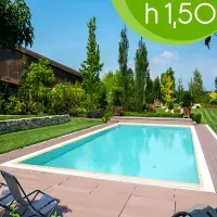 Piscina interrata a sfioro ITALIKA® Infinity in pannelli d'acciaio 12,00 x 6,00 h1,50 m