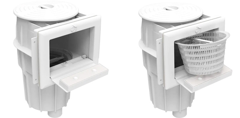 Skimmer nascosto in ABS &Atilde;&tilde;50F-63M per pannelli e cemento con rivestimento in PVC