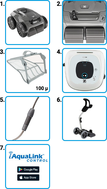 Materiale incluso Robot piscina Zodiac Alpha OA 6400 iQ Materiale incluso Robot piscina Zodiac Alpha OA 6400 iQ