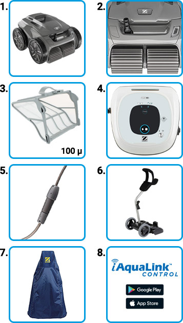 Materiale incluso Robot piscina Zodiac Alpha OA 6400 iQ Materiale incluso Robot piscina Zodiac Alpha OA 6400 iQ