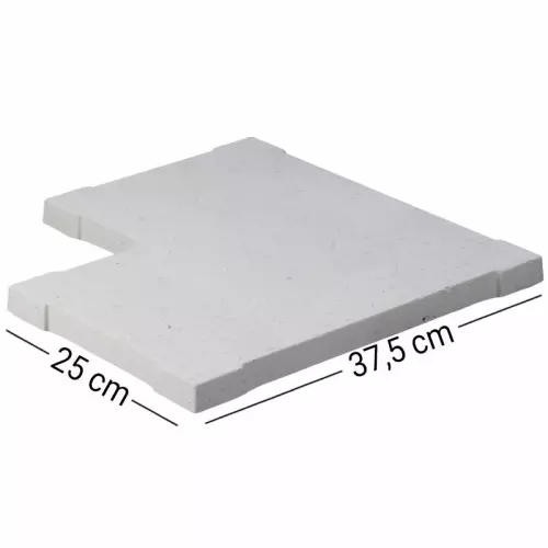 Griglia in pietra ricostruita per bordo sfioratore AD ANGOLO, colore BIANCO, finitura sabbiata antiscivolo