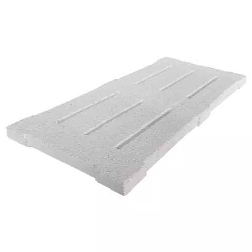 Griglia in pietra ricostruita per bordo sfioratore piscina, colore Bianco, finitura sabbiata antiscivolo