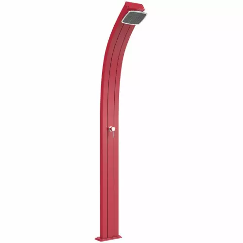 Doccia solare da giardino SPRING CURVA 30 LITRI in alluminio : Colore ROSSO