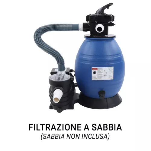 Sistema di filtrazione a sabbia con pompa da 7 m³/h, attacchi 1"