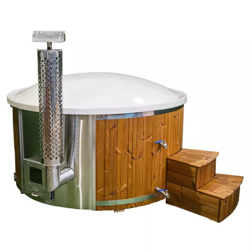 Tinozza in legno e vetroresina TYR Ø 2,00 m con stufa integrata