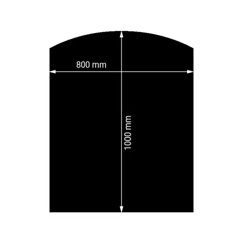 Piastra a pavimento curva in acciaio 100x80x0,15 cm, colore nero