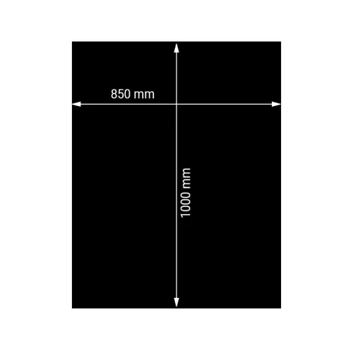 Piastra a pavimento rettangolare in acciaio 100x85x0,15 cm, colore nero