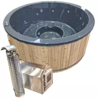 Tinozza idromassaggio in legno e acrilico SKADI Matt Ø 1,80 m con stufa esterna