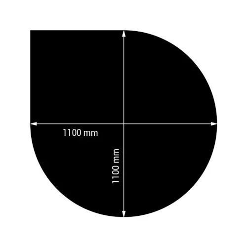 Piastra a pavimento a goccia in acciaio 110x110x0,15 cm, colore nero